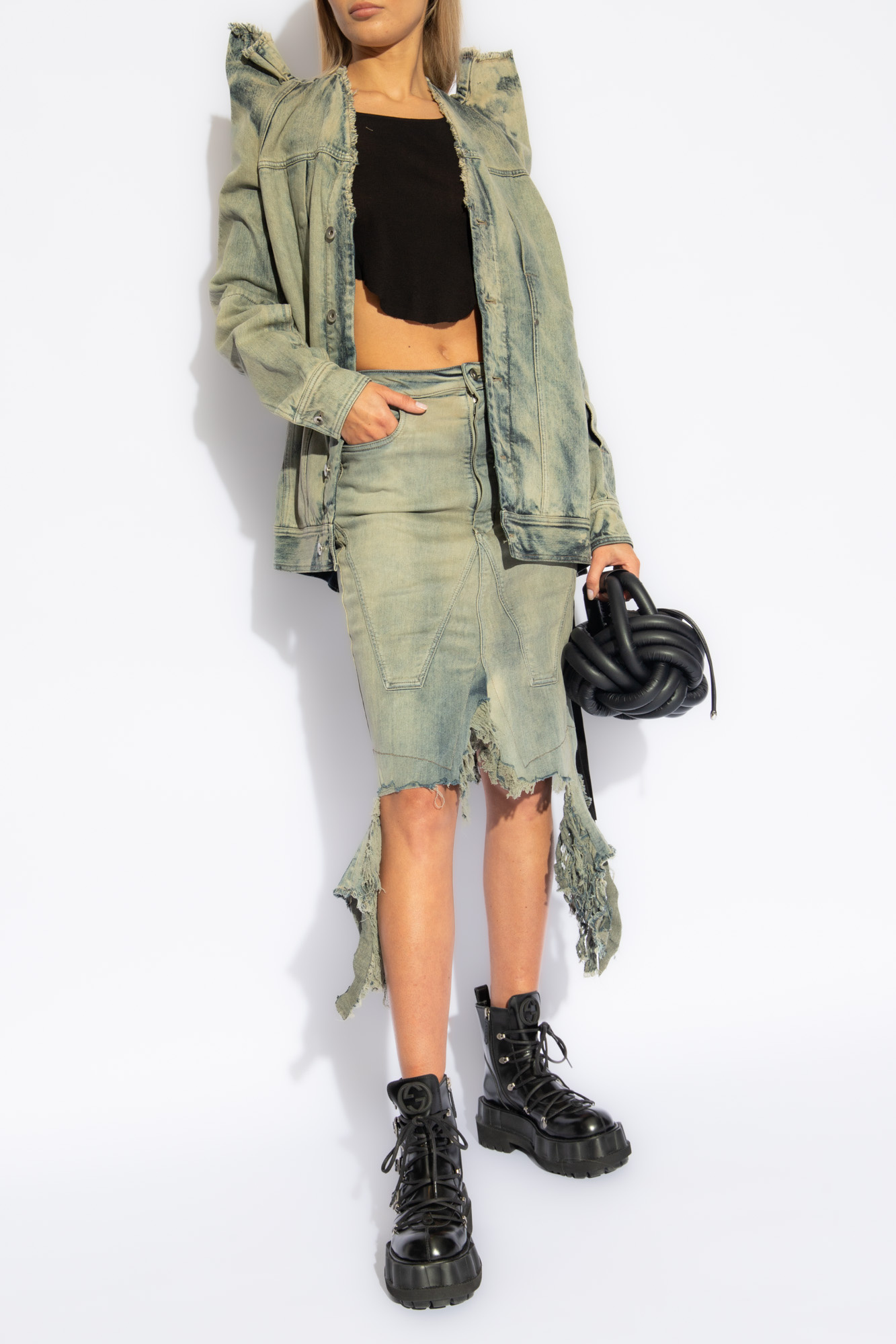 関税込! RICK OWENS DRKSHDW ドローストリング マキシスカート